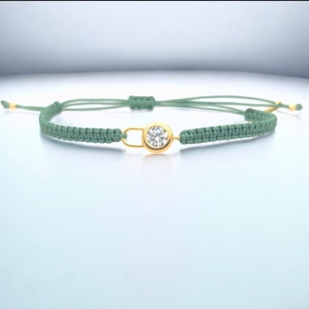 5 mm Round CZ Padlock Bracelet in 24kt Yellow Gold Plated 925 Sterling Silver